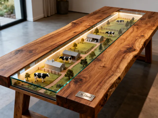 Custom Dairy Farm 3D Model Dining Table: A Unique Fusion of Art and Industry
